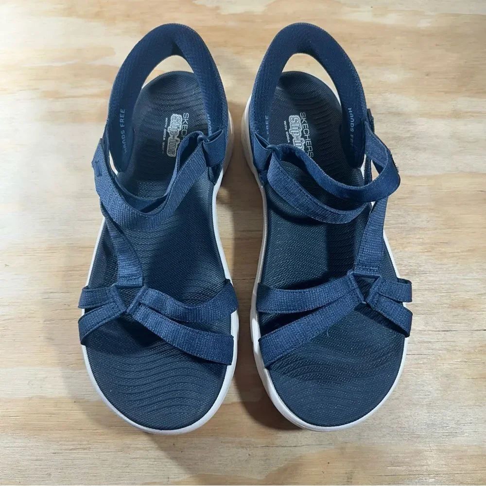 Skechers Navy Blue GOwalk Sport Strap Sandals Womens Size 11 - Picture 4 of 8